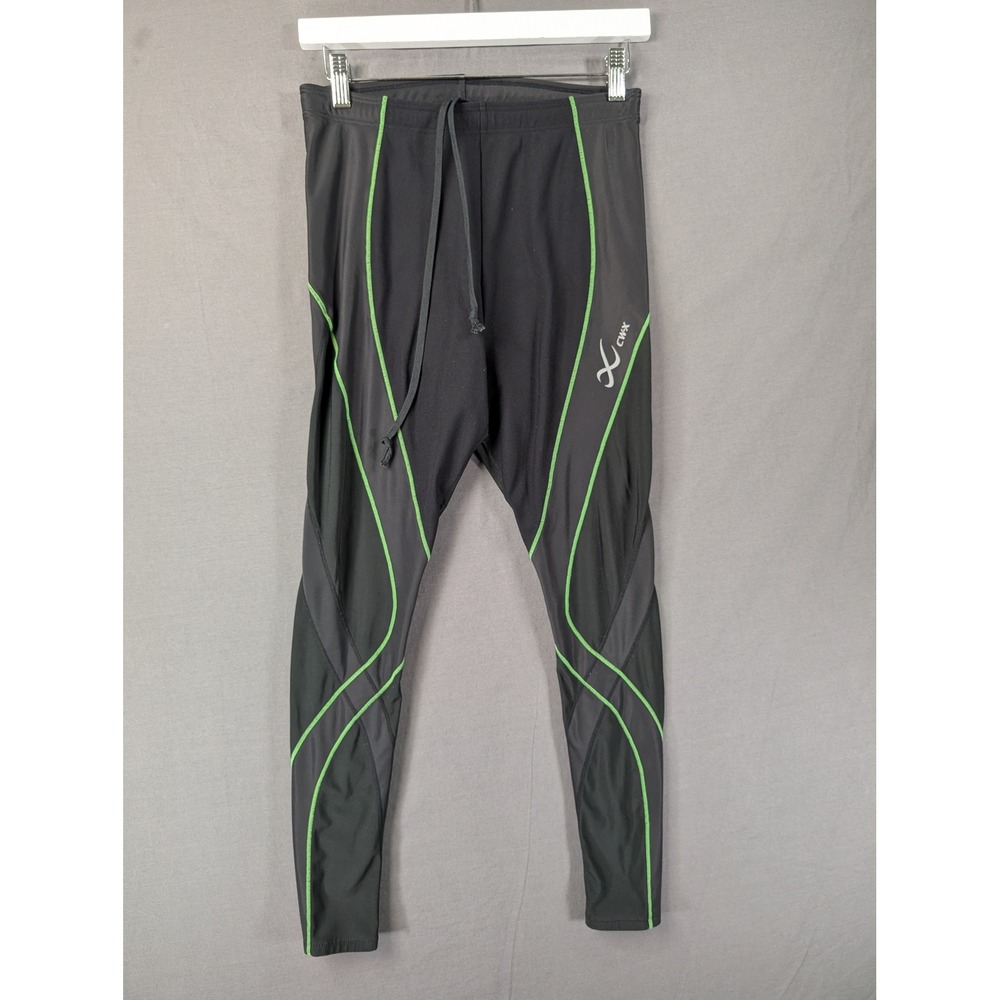 CW-X Mens Stabilyx Compression Tights Black Green 241879A Size L